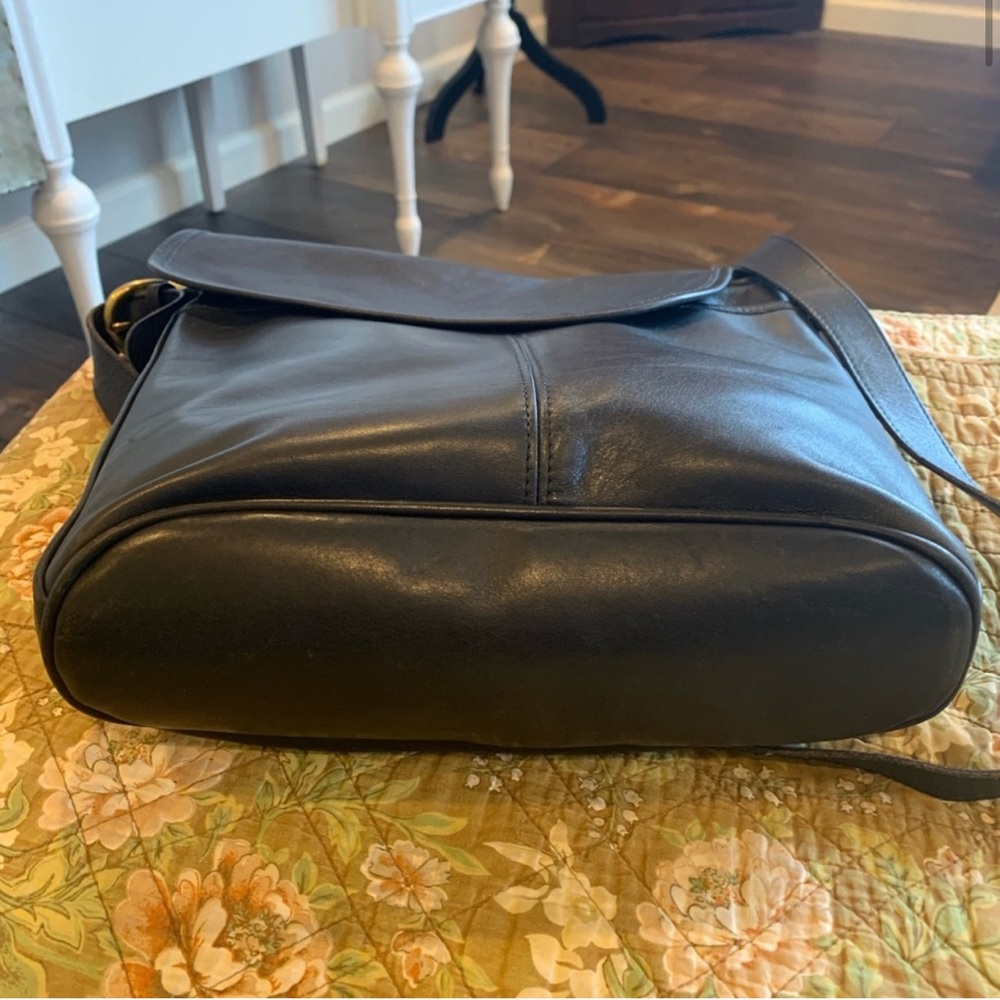 Coach Black Leather Crossbody Bag with Brass Hardware - Picture 3 of 6